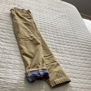 Lands' End Flannel Lined Khaki Chinos